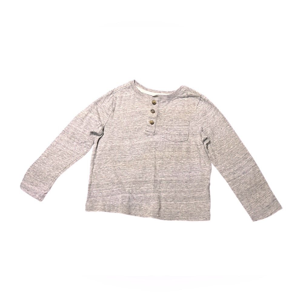 Old Navy Gray Long Sleeve Henley Tee Toddler Size 2T